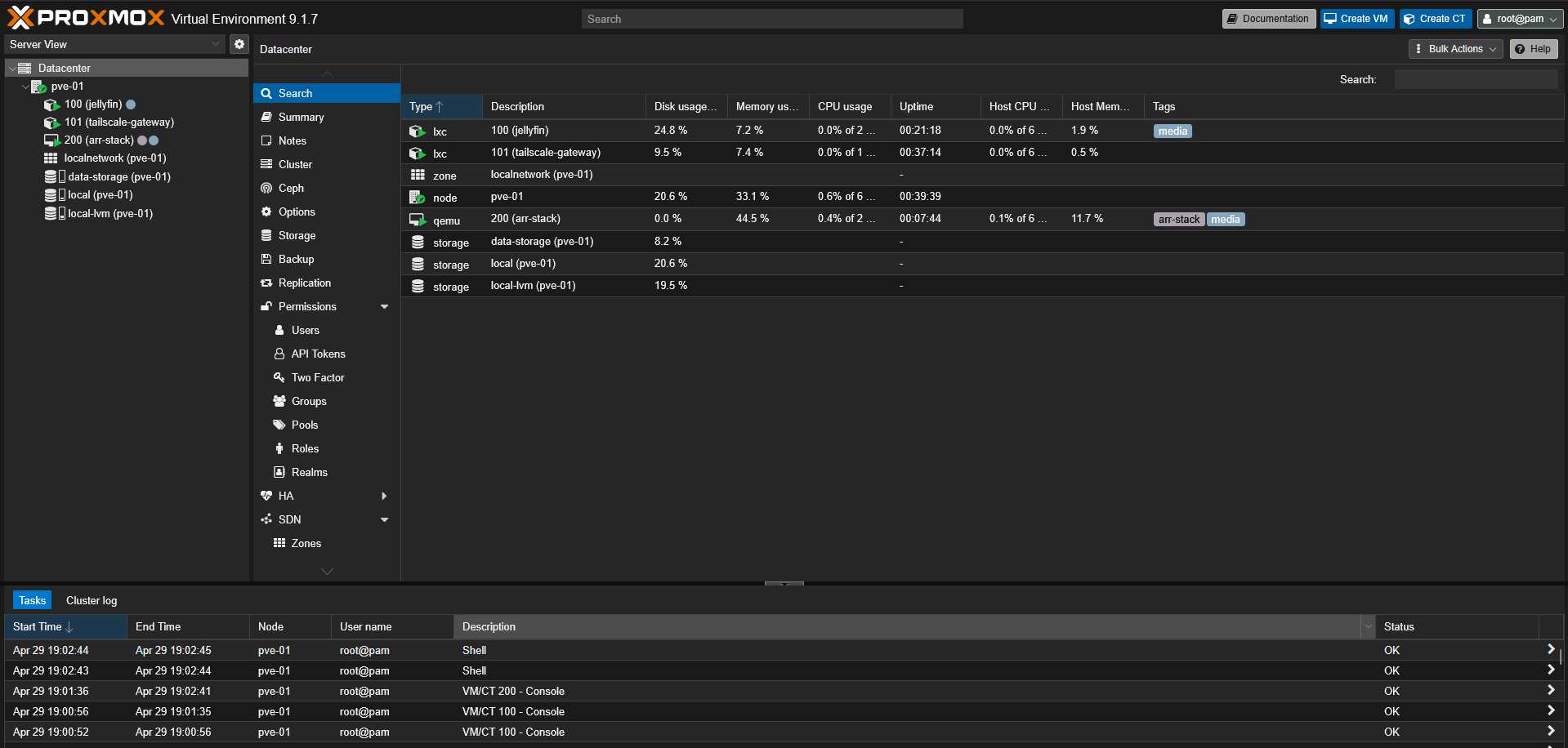 Proxmox homelab Dell Optiplex server